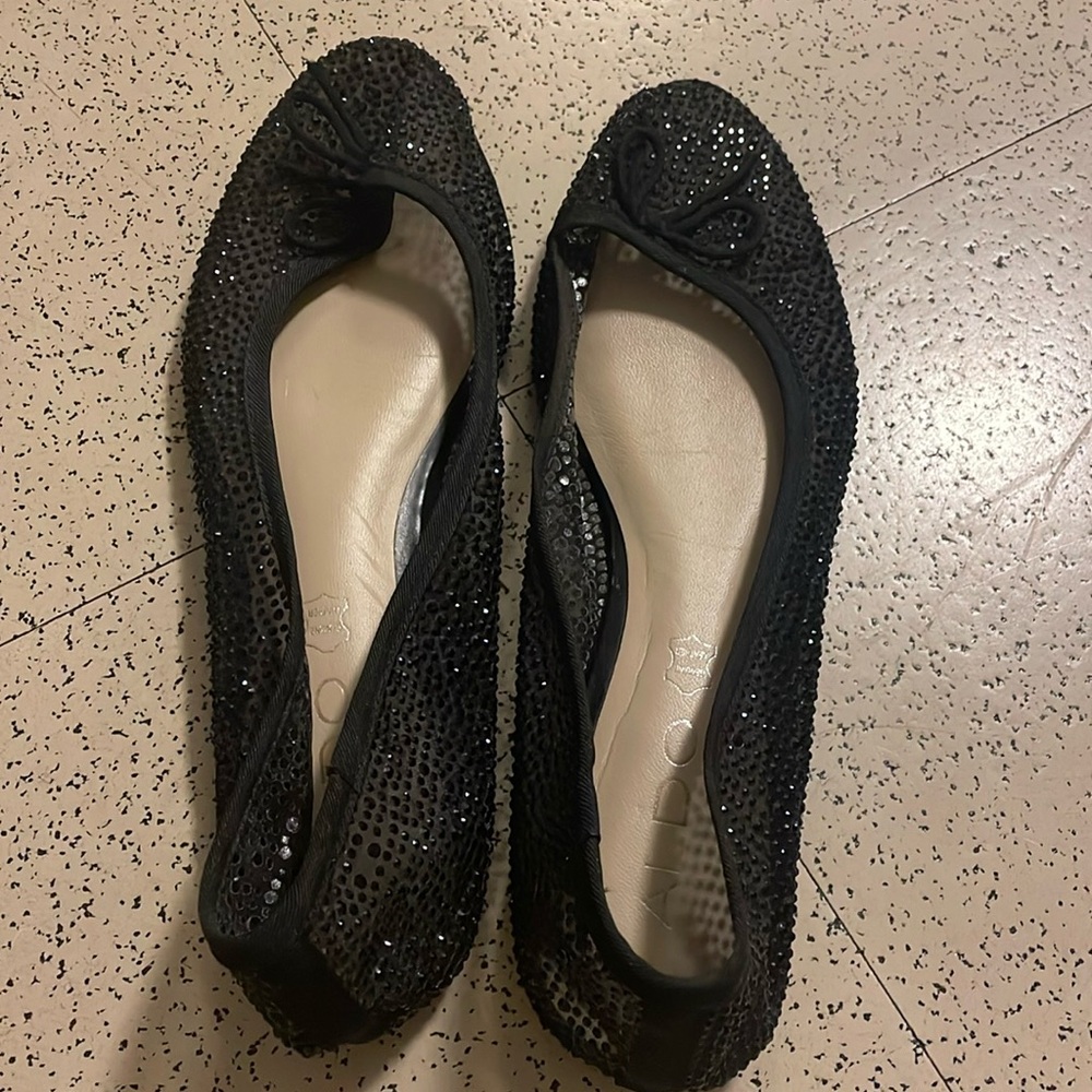 Aldo Glittery Sparkle Rhinestone Ballet Flats 6 ballet core